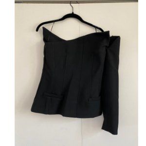 ZARA NEW WOMAN ASYMMETRIC BUSTIER LIMITED EDITION BLACK SIZE S REF. 8951/707